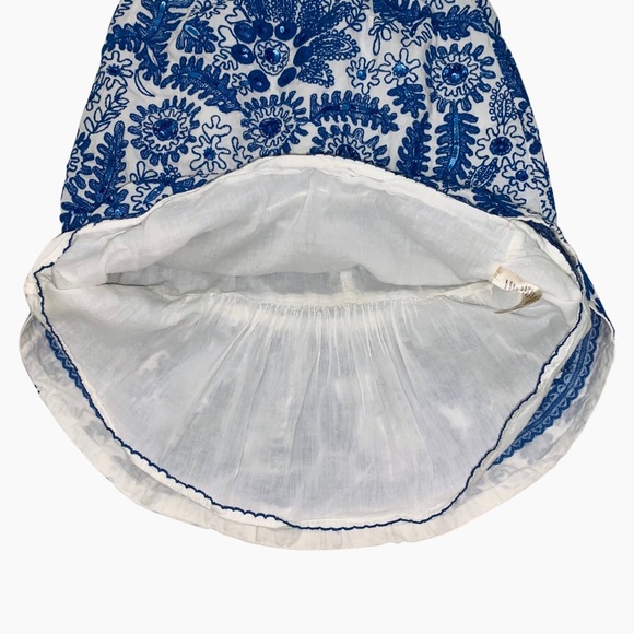 Anthropologie Moulinette Soeurs Embroidered Sequin Pencil Skirt Feminine Floral - Picture 10 of 14